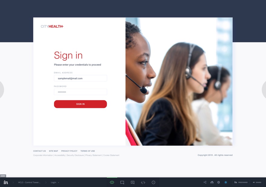 Hi-fidelity mocks turned into clickable prototypes in Invision
